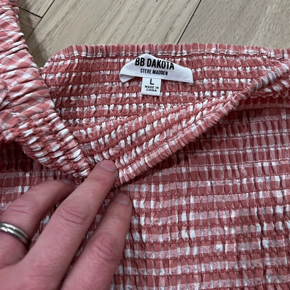 BB Dakota Pink & White Gingham Crop Top - Picture 2 of 8